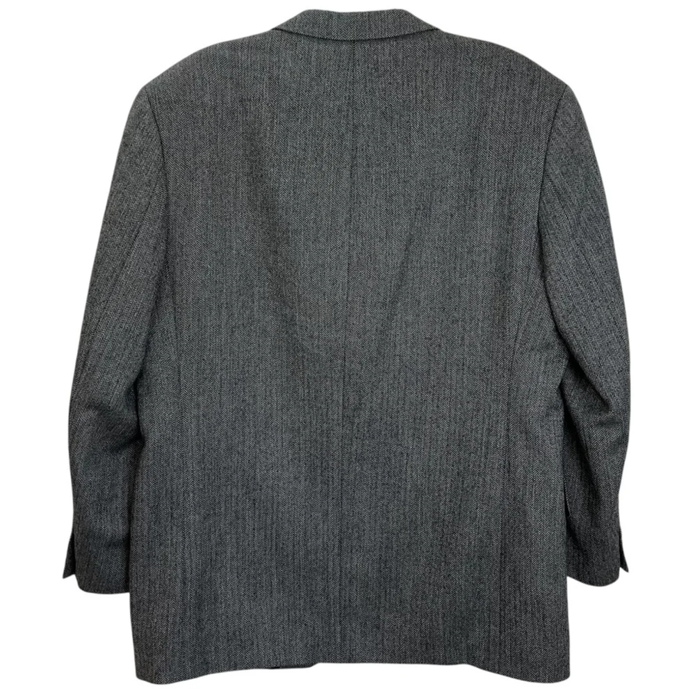 S Cohen Montreal 100% wool grey black tweed herringbone jacket blazer 42 R
